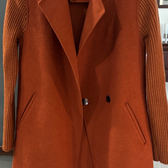 Kenneth Cole Wool Coat - Chestnut Brown / Burnt Orange Size PXS - Picture 10 of 13